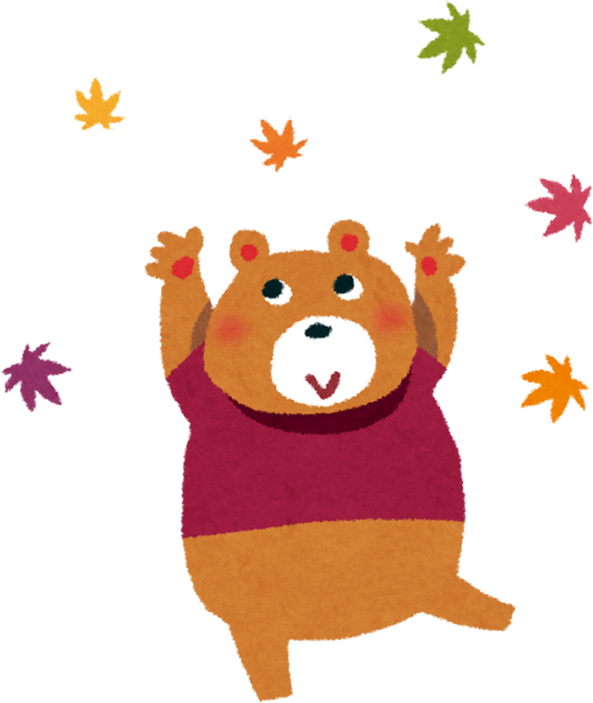 Autumn Leaves Illustration 'Dancing Bear'